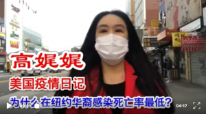 高娓娓疫情日记:为什么纽约华裔感染死亡率最低?纽约人上街游行抗议居家令;美国即将无肉可食?