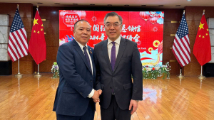 美国72Steel钢铁集团董事局主席林华斌先生携夫人出席由中国驻纽约总领馆举办的2024侨学界春节招待会