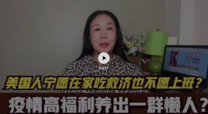 高娓娓：美国式躺平！宁愿在家吃救济也不上班？疫情高福利养懒人？
